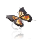 Pierścionek srebrny motyl z bursztynem big Butterfly Touch