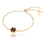 Bransoletka srebrna pozłacana puzzel z wiśniowym bursztynem