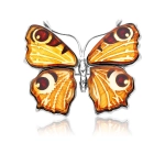 Broszka srebrna motyl z bursztynem Big Butterfly Love