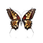 Broszka srebrna motyl z bursztynem Big Butterfly Gleam
