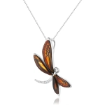 Zawieszka srebrna ważka z bursztynem mini Dragonfly