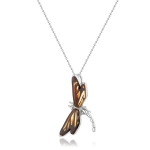 Zawieszka srebrna ważka z bursztynem Dragonfly