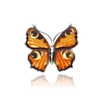 Broszka srebrna motyl z bursztynem mini Butterfly Love