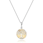 Wisiorek srebrny drzewo życia z mlecznym bursztynem Tree of Life